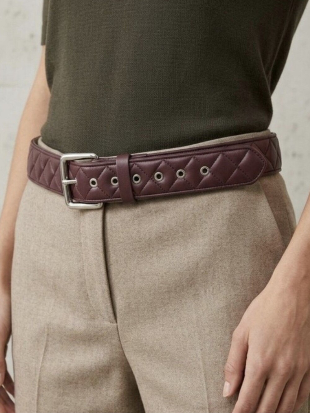 Wild Fable Quilted Burgundy Belt Size Sm NWOT